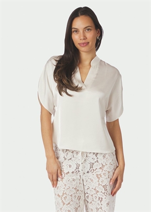 Anelle heavy sateen bluse Pearl Neo Noir 